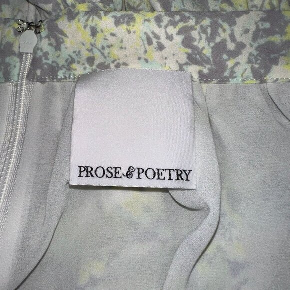 Prose & Poetry Womens Tiered Ruffle Mini Skirt In Multicolor Abstract Print Gree - Picture 3 of 3